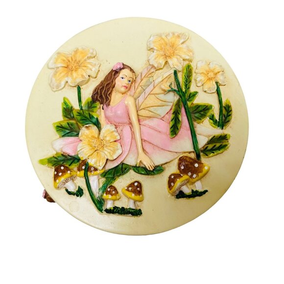 Spooniques Resin Fairy Trinket Box With Floral & Mushroom Embellishments - Picture 4 of 6